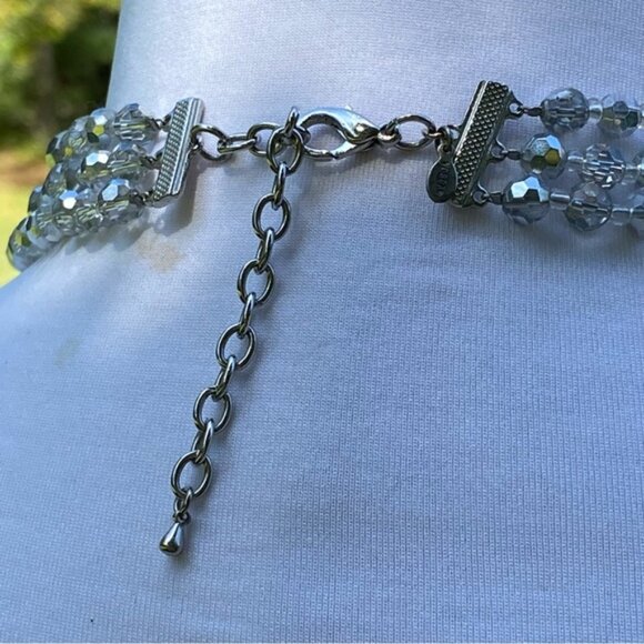 VINTAGE GERARD YOSCA NECKLACE CHOKER BIB STATEMENT CRYSTALS USA DESIGNER 16” - Picture 8 of 11